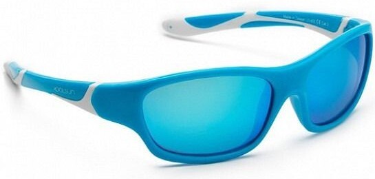 Детские солнцезащитные очки Koolsun Sport бирюзово-белые (Размер 6+) (KS-SPBLSH006) фото 2