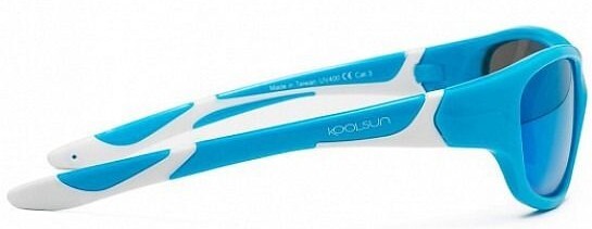 Детские солнцезащитные очки Koolsun Sport бирюзово-белые (Размер 6+) (KS-SPBLSH006) фото 3