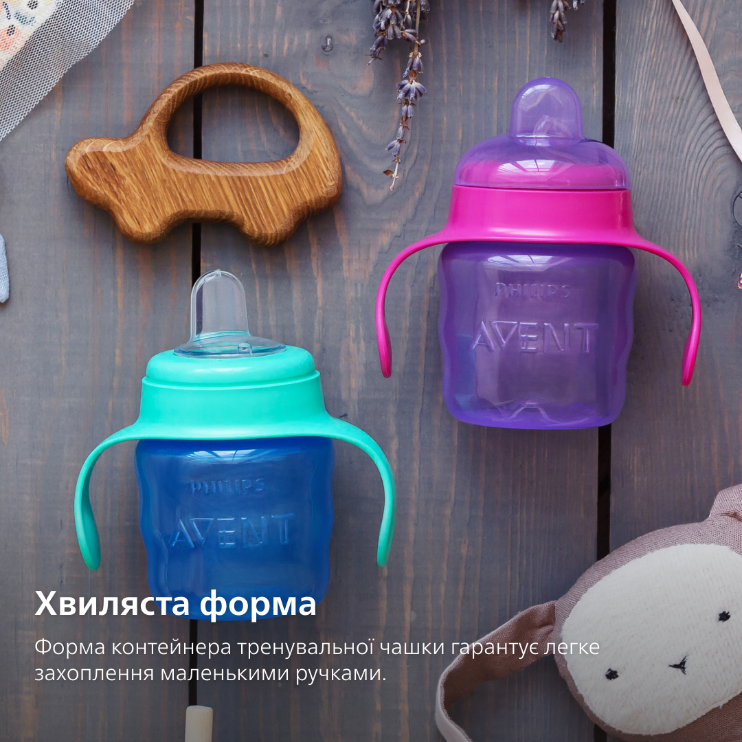 Чашка-непроливайка Avent з м'яким носиком рожева 200 мл 6 + 1 шт. (SCF551 / 03)фото