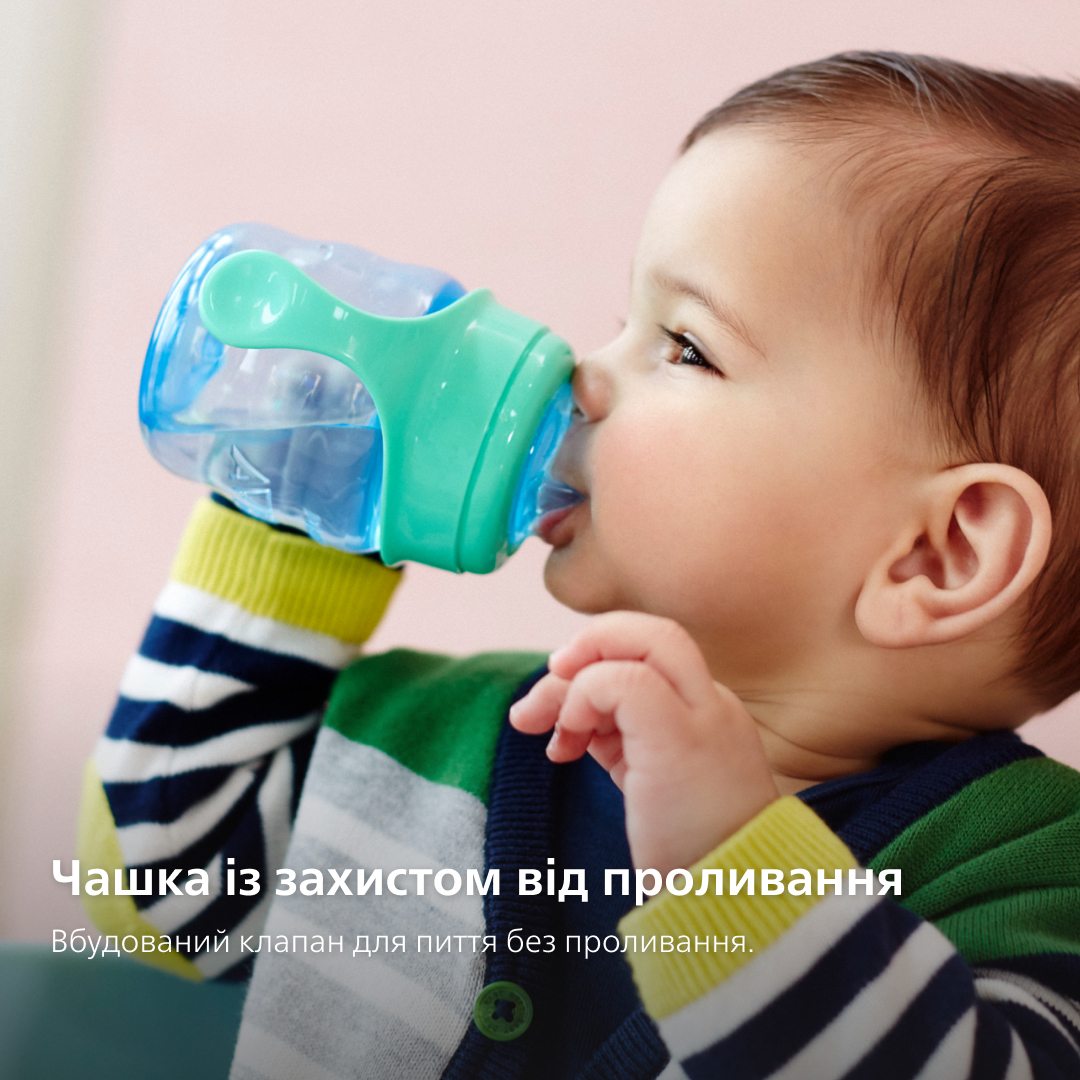 Чашка-непроливайка Avent з м'яким носиком блакитна 200 мл 6 + 1 шт. (SCF551 / 05)фото