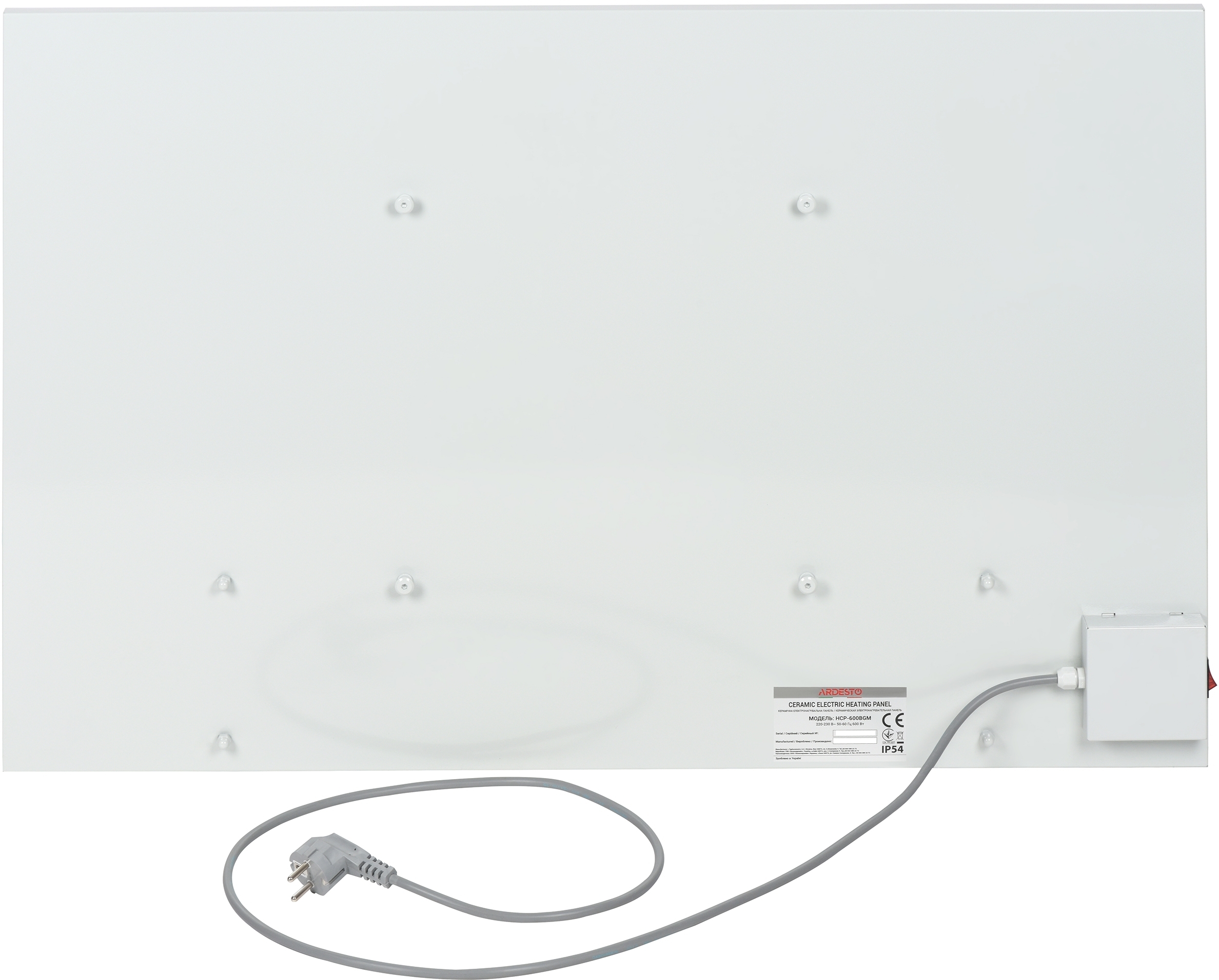 Керамическая электронагревательная панель Ardesto HCP-600BGM (бежевый мрамор) фото 4