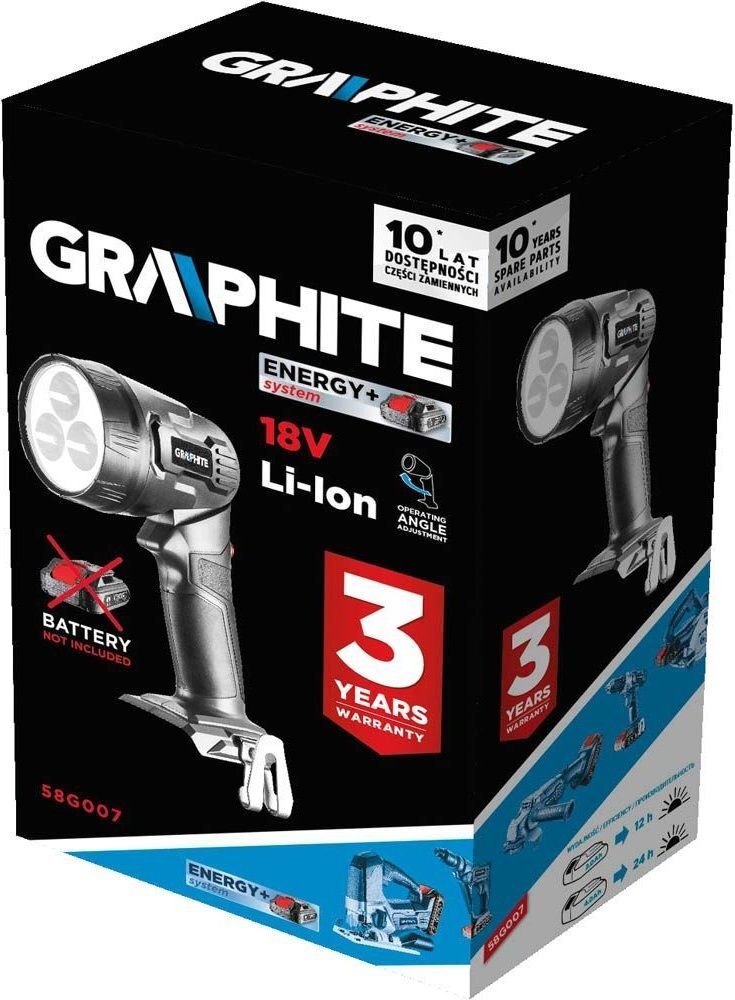 Акумуляторний ліхтар GRAPHITE Energy + 18 В, Li-Ion (58G007) (без АКБ)фото