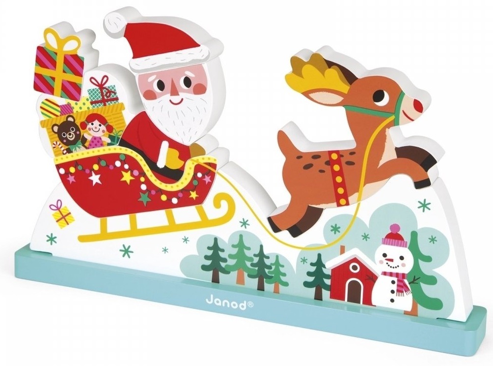 Пазл вертикальный Janod Сани Санта Клауса (J08025) фото 