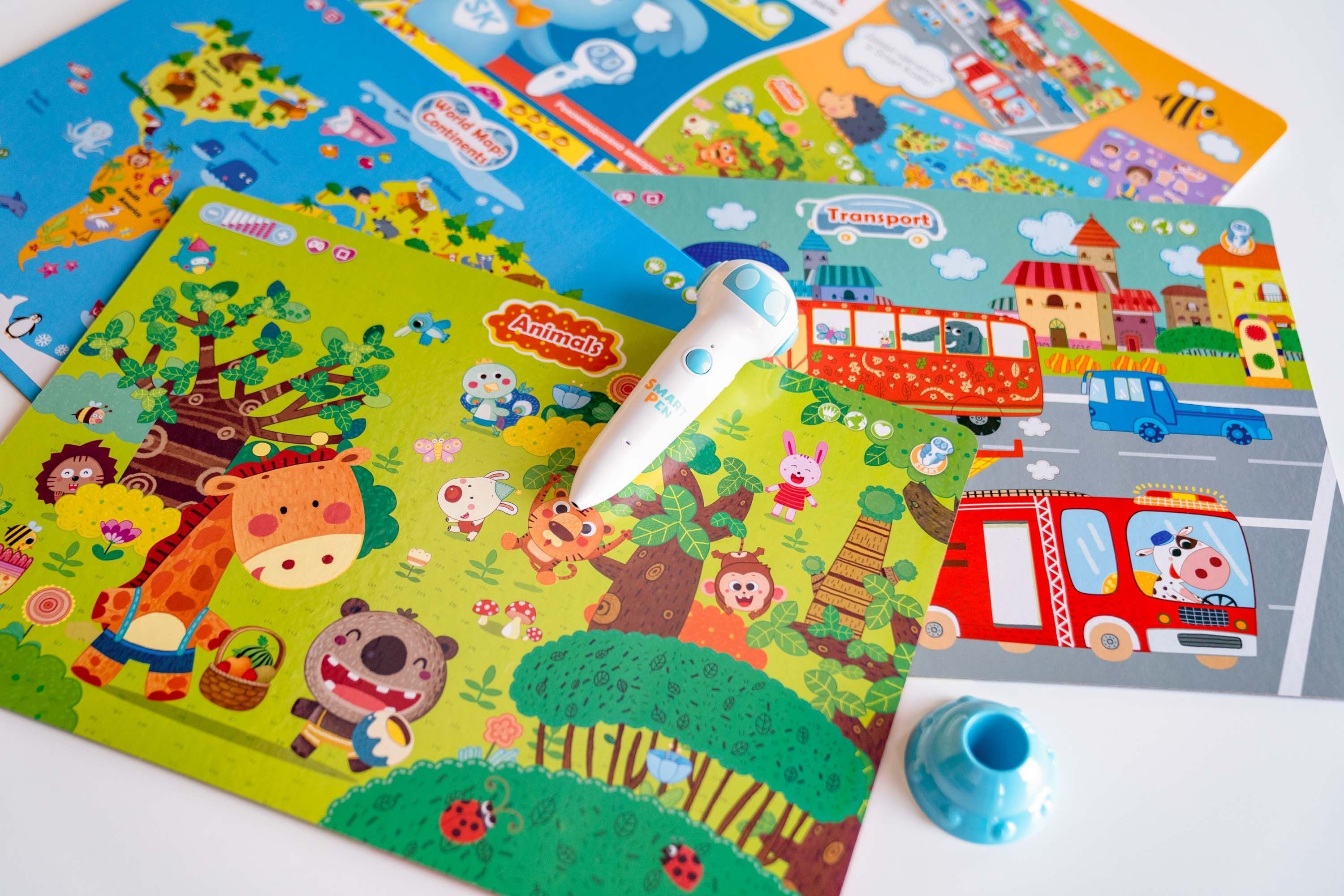 Борд інтерактивний Smart Koala Карта світу, Частини тіла, Цифри, Транспорт, Тварини (SKSAB5IN1)фото4