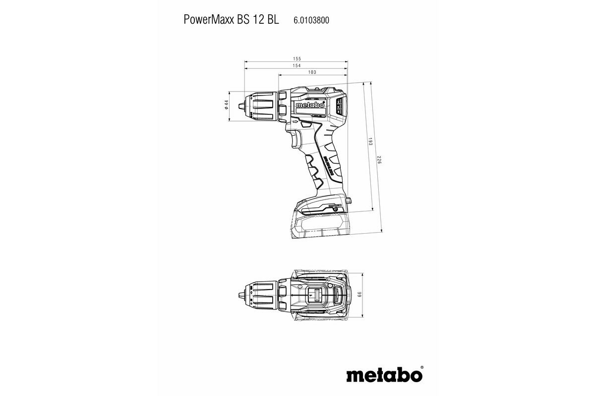  Акумуляторний шуруповерт-дриль Metabo PowerMaxx BS 12 BL фото2
