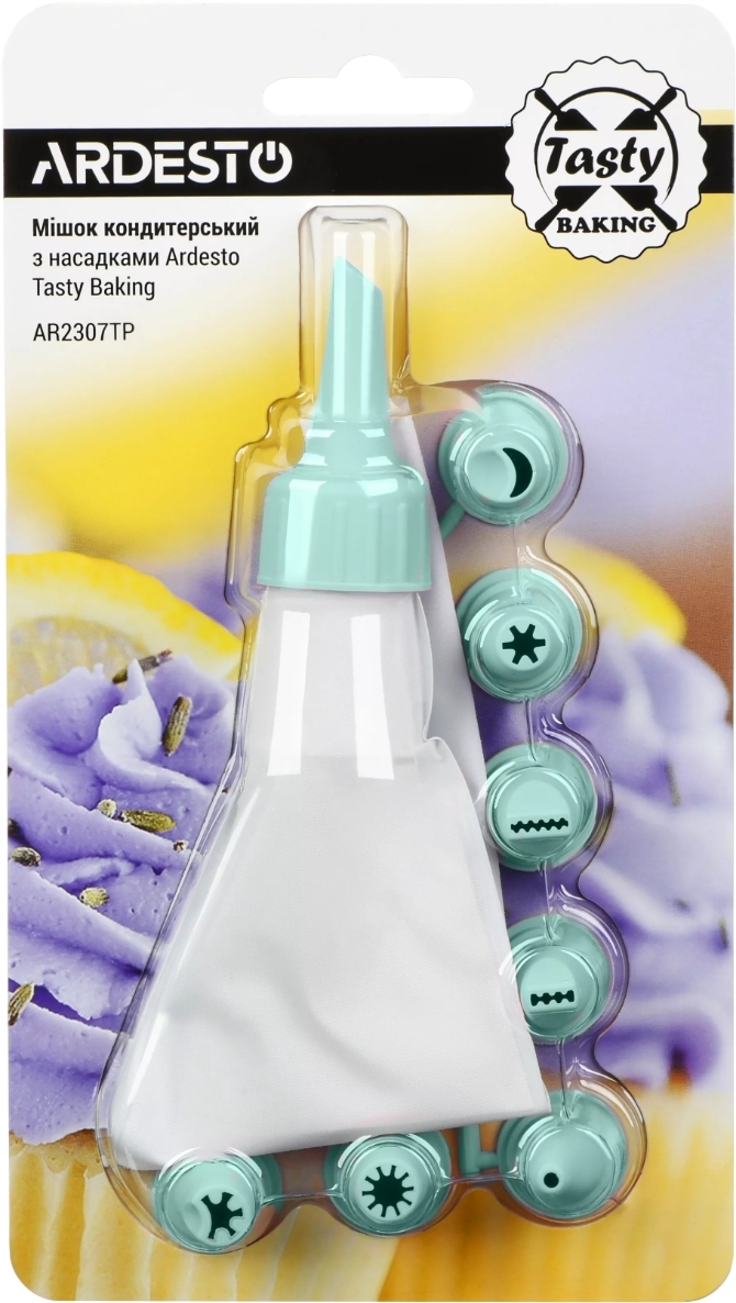 Мішок кондитерський з насадками ARDESTO Tasty baking блакитний (AR2307TP)фото2