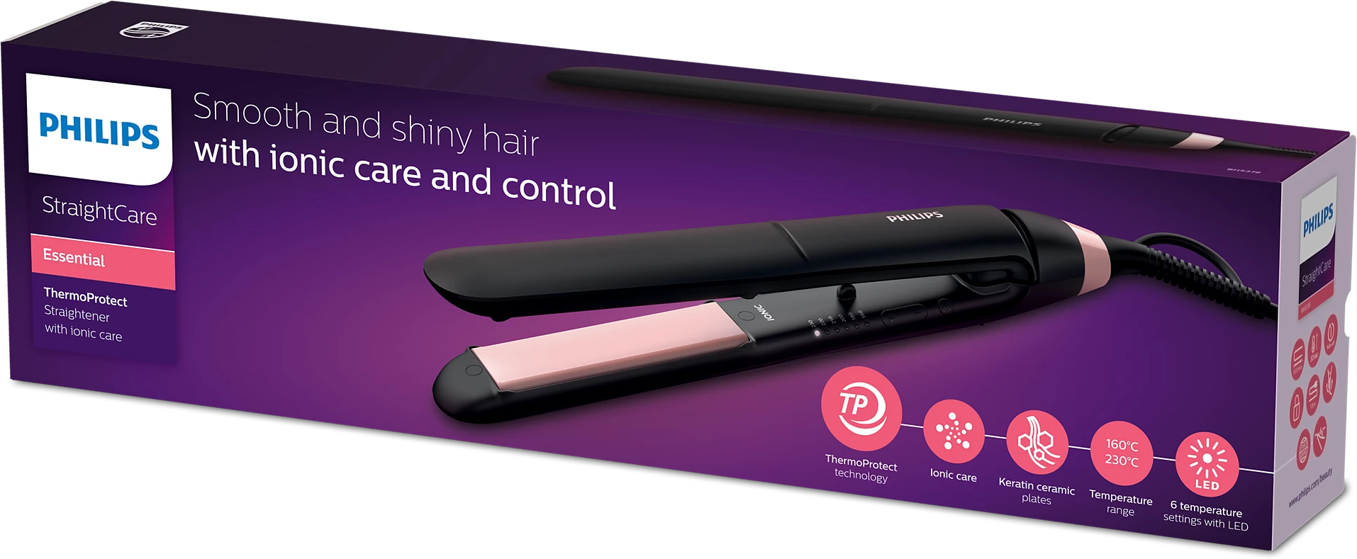 Вирівнювач волосся PHILIPS StraightCare Essential BHS378/00фото2