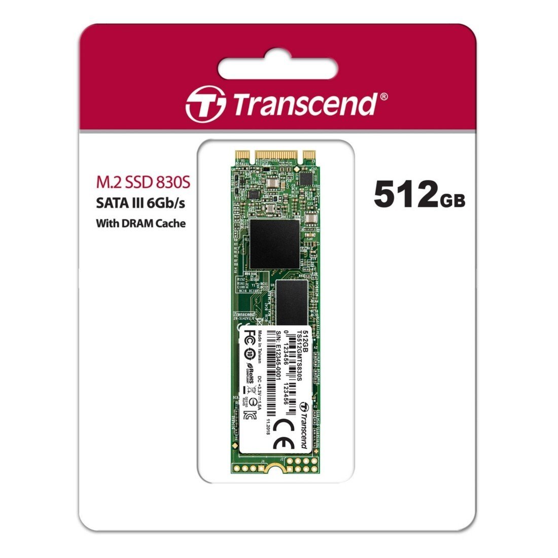 SSD накопитель TRANSCEND MTS830S 512GB M.2 2280 SATA 3D TLC (TS512GMTS830S) фото2