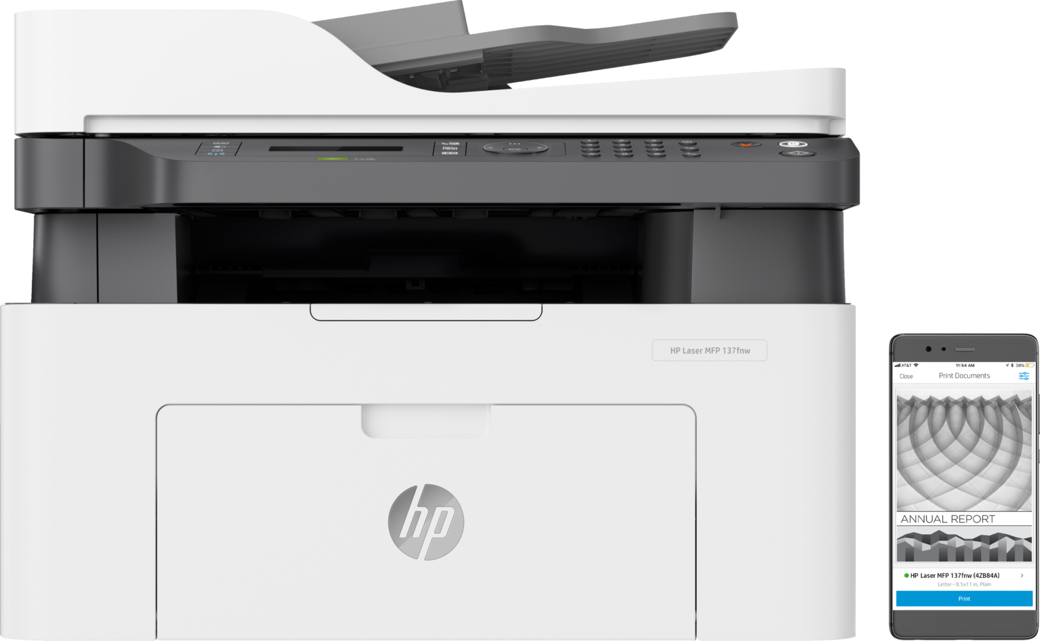 МФУ лазерное HP LaserJet M137fnw с Wi-Fi (4ZB84A) фото