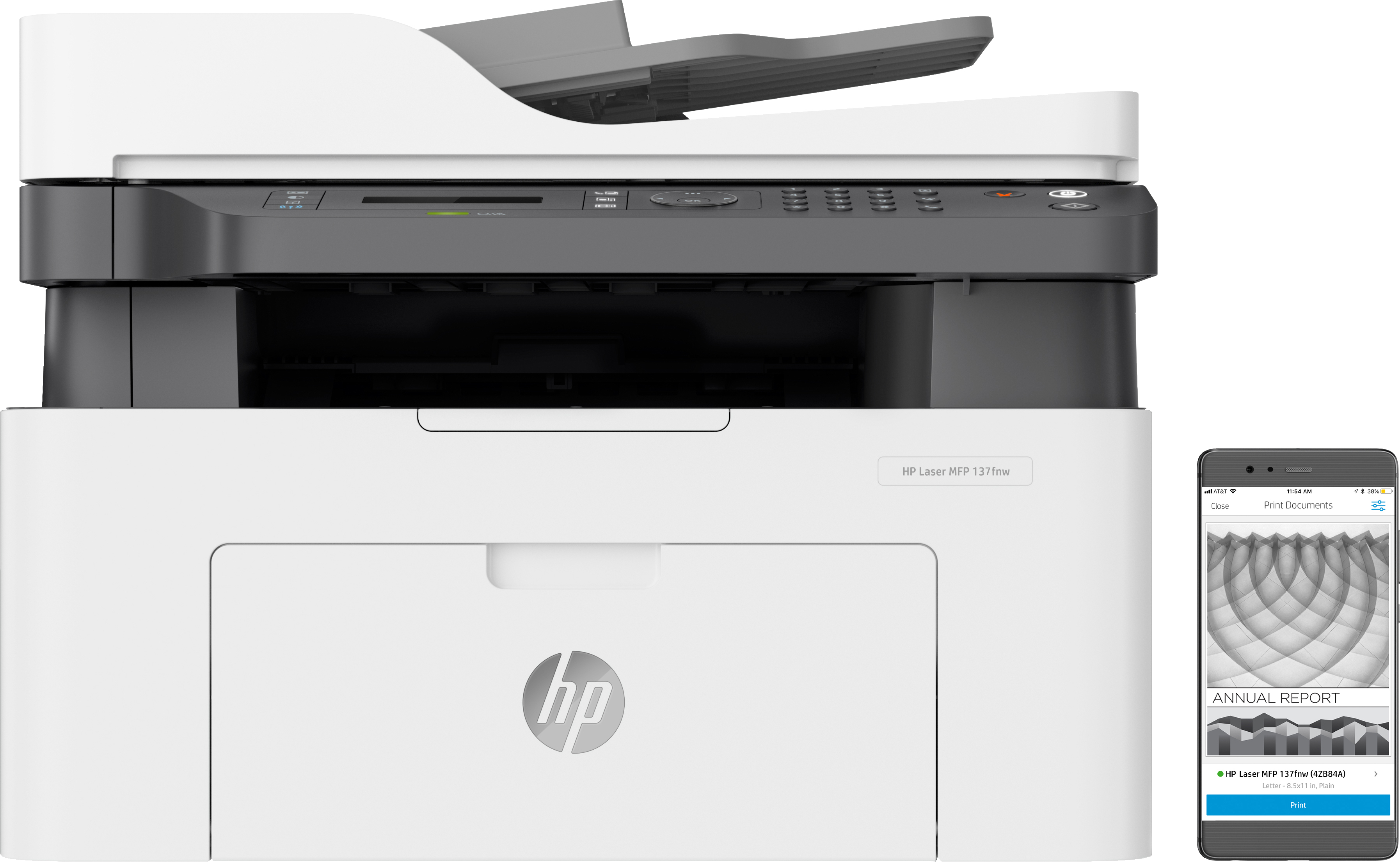 МФУ лазерное HP LaserJet M137fnw с Wi-Fi (4ZB84A) фото 3