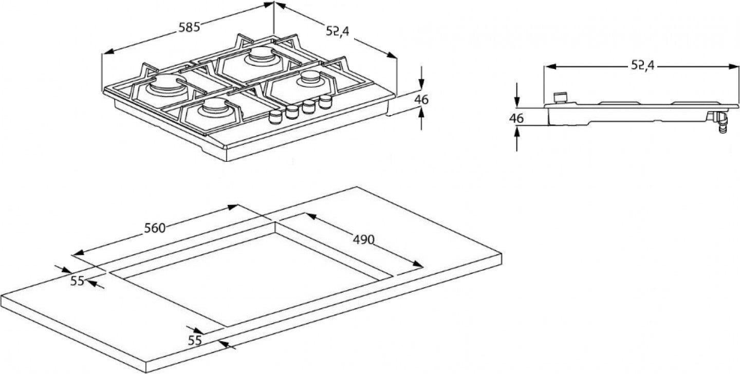 Варочная поверхность газовая Beko HILW64325SB фото 2