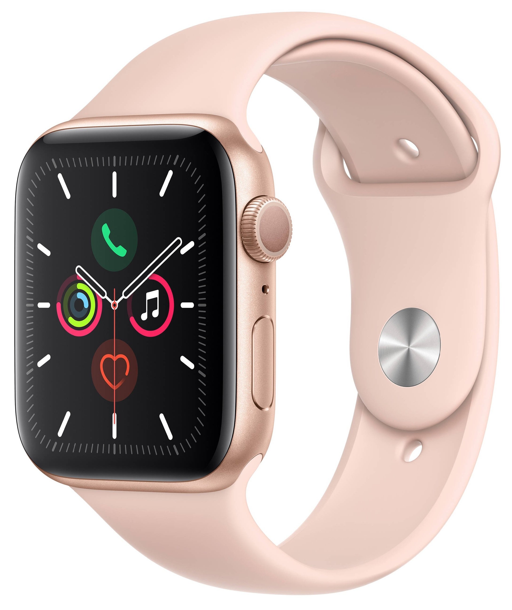 Смарт-часы Apple Watch Series 5 GPS 44mm Gold Aluminium Case with Pink Sand Sport Band S/M & M/L фото 2