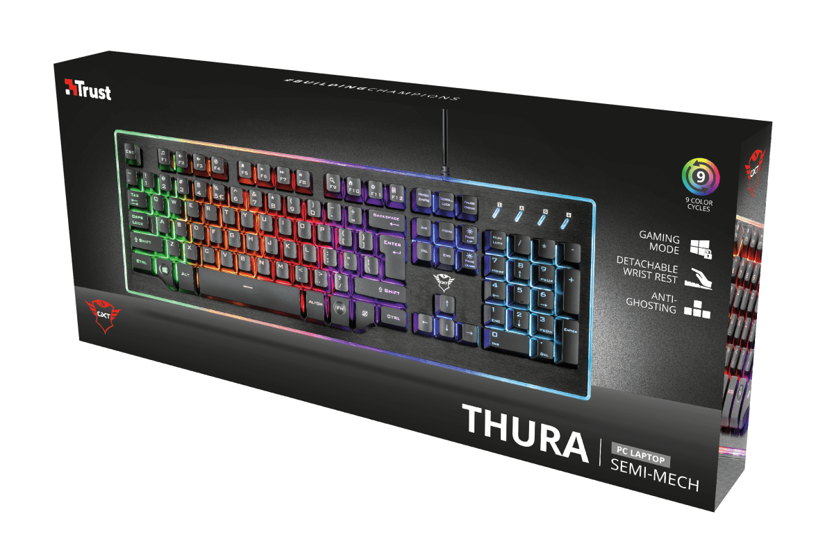 Игровая клавиатура Trust GXT 860 Thura Semi-mechanical RGB BLACK (22416) фото 11