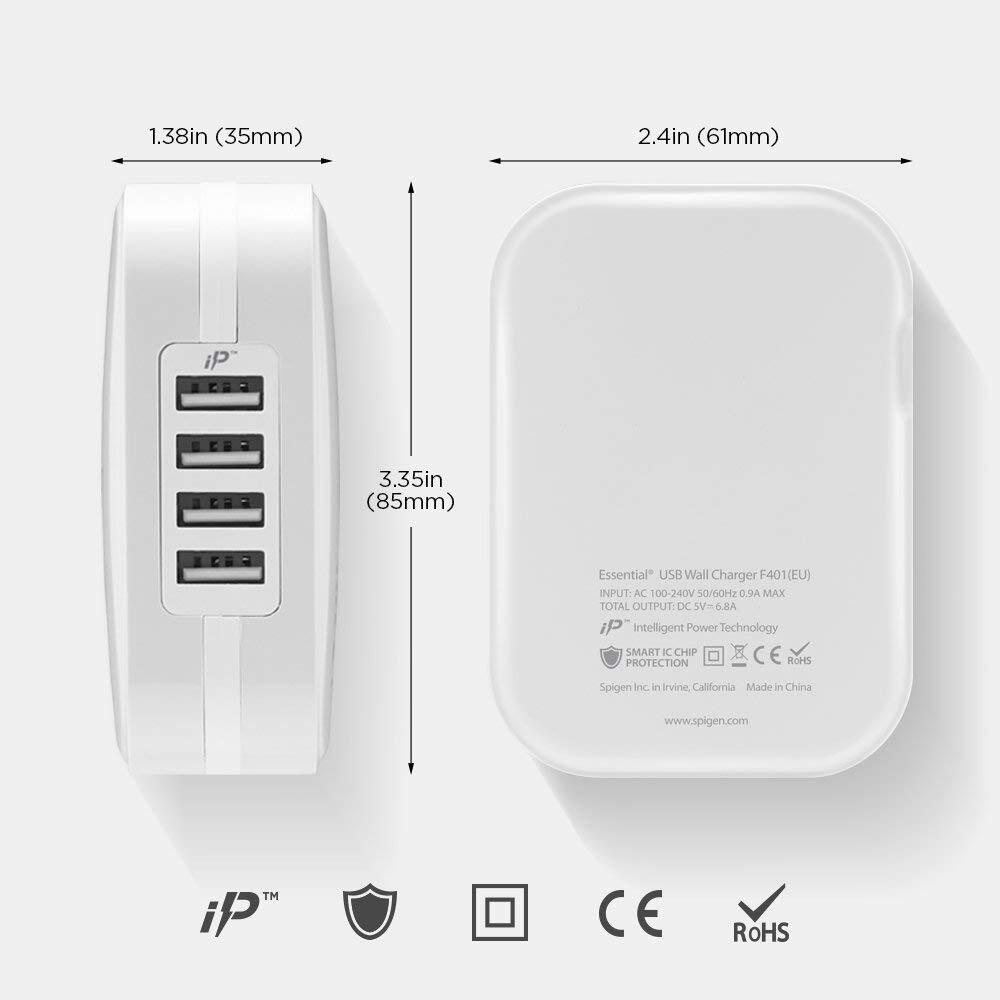  Мережевий зарядний пристрій Spigen F401 USB White фото5