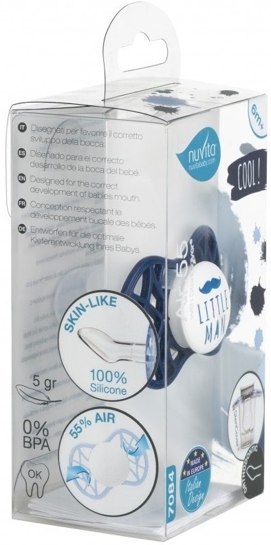 Пустушка ортодонтична Nuvita NV7084 Air55 Cool 6m + "LITTLE MAN" темно-синя (NV7084NB)фото3