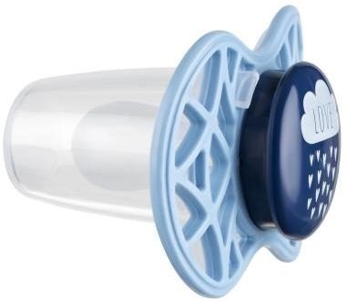 Пустышка симметрическая Nuvita NV7085 Air55 Cool 6m+ "LOVE" голубо-синяя (NV7085CB) фото 2