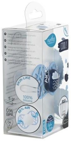 Пустышка симметрическая Nuvita NV7085 Air55 Cool 6m+ "LOVE" голубо-синяя (NV7085CB) фото 4