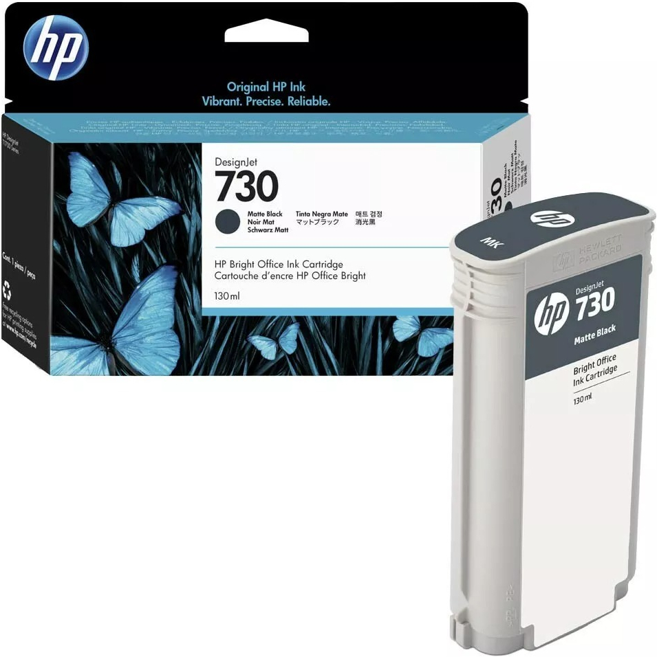 Картридж струйный HP No. 730 DesignJet T1600/T1700/T2600 Matte Black, 130 ml (P2V65A) фото 2