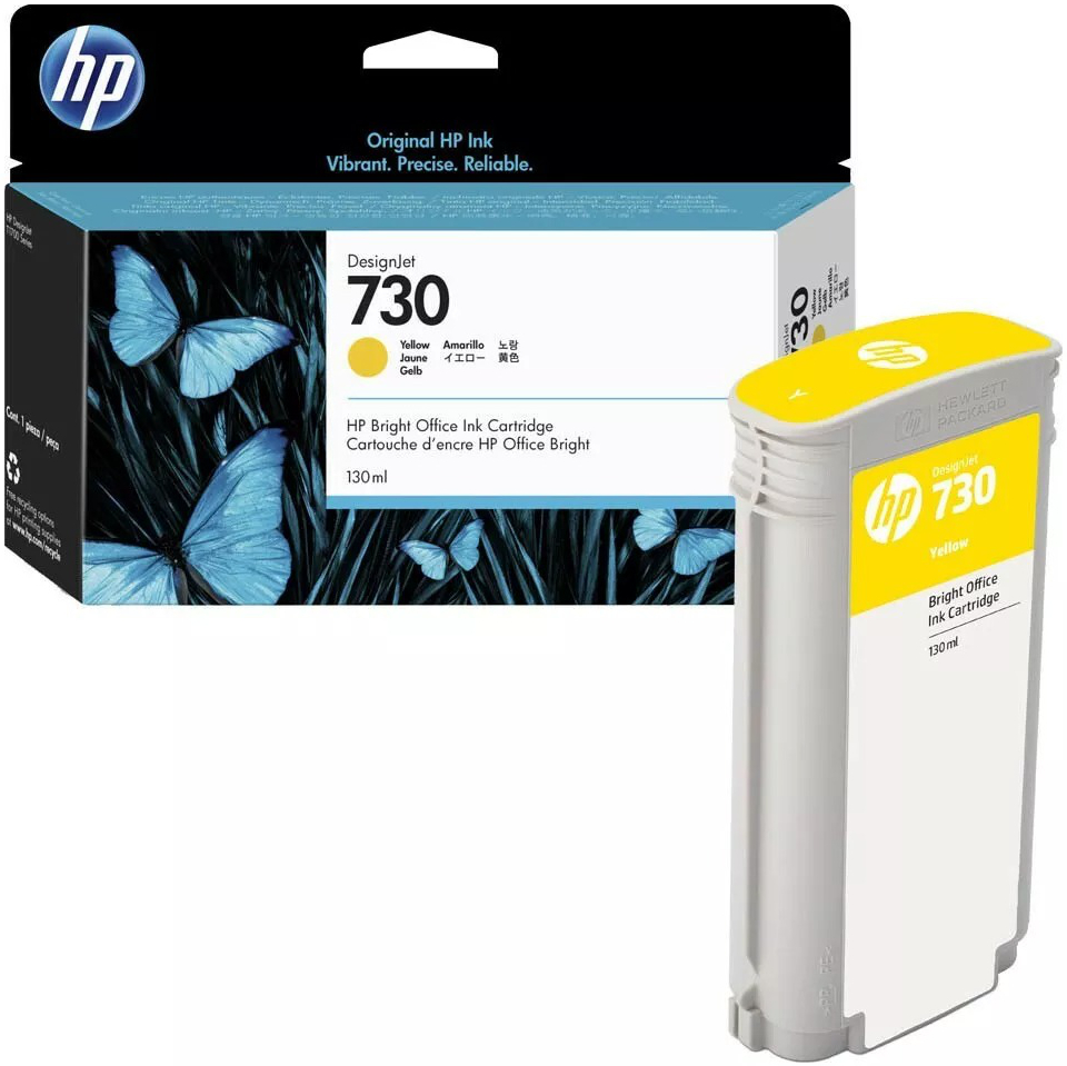 Картридж струйный HP No. 730 DesignJet T1600/T1700/T2600 Yellow, 130 ml (P2V64A) фото 2