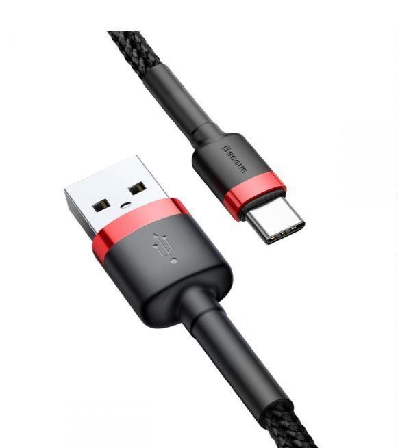 Кабель Baseus Cafule USB to Type-C 3A, 1м, red+black фото2
