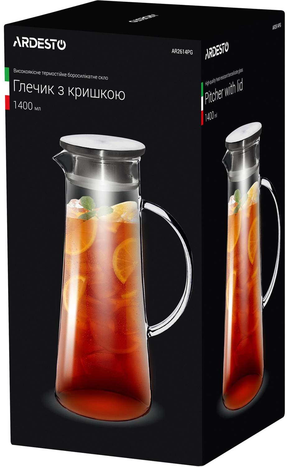 Кувшин ARDESTO с крышкой, 1400 мл AR2614PG фото