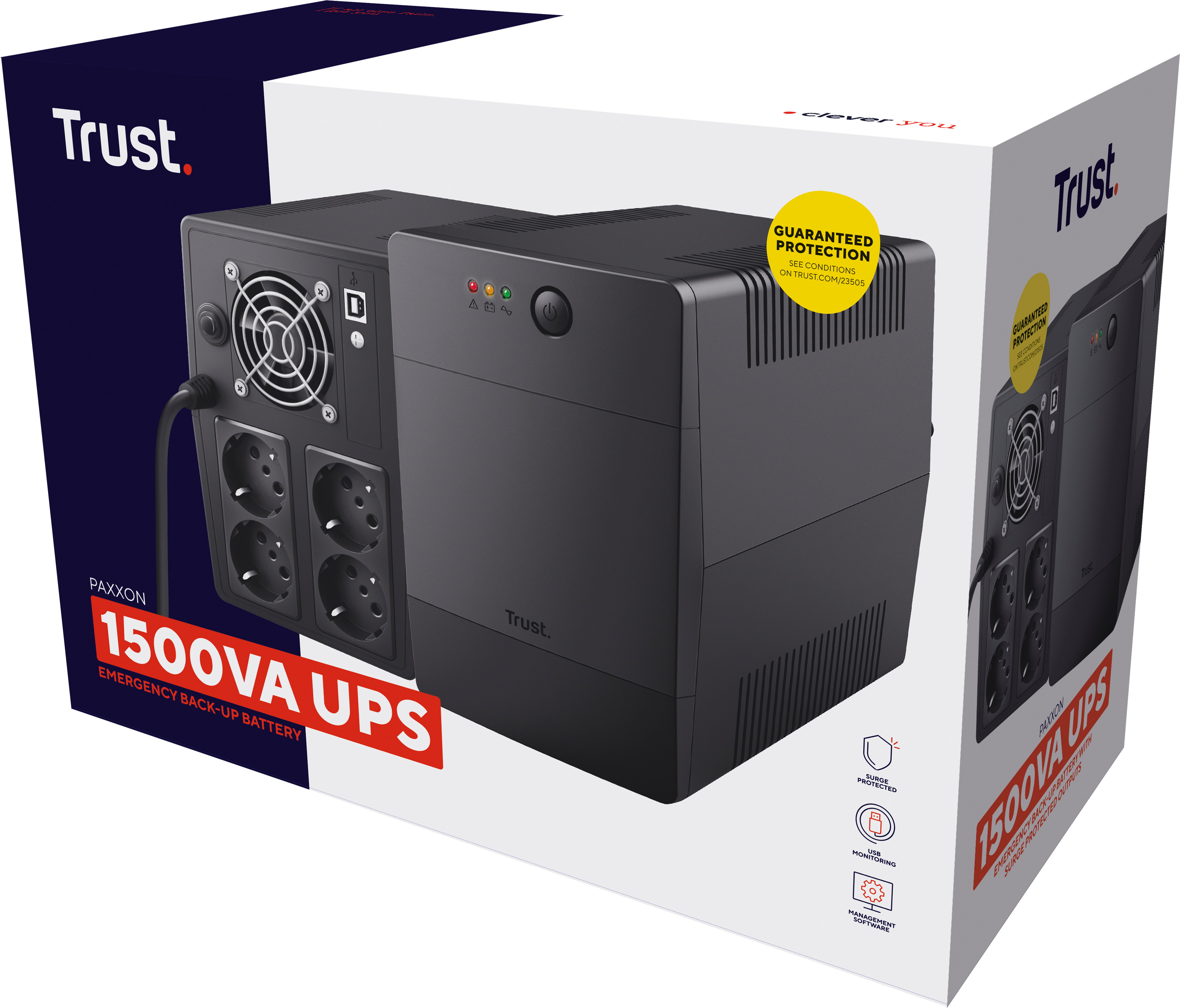 ИБП Trust Paxxon 1500VA UPS Black (23505_TRUST) фото 6