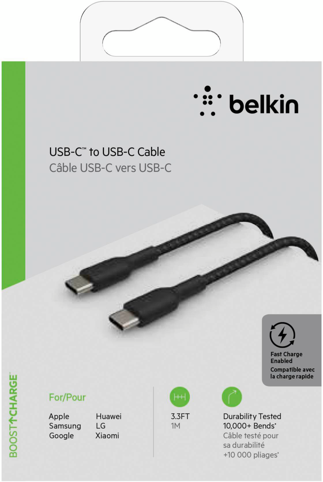 Кабель Belkin USB-С - USB-С, BRAIDED, 1m, black фото 6