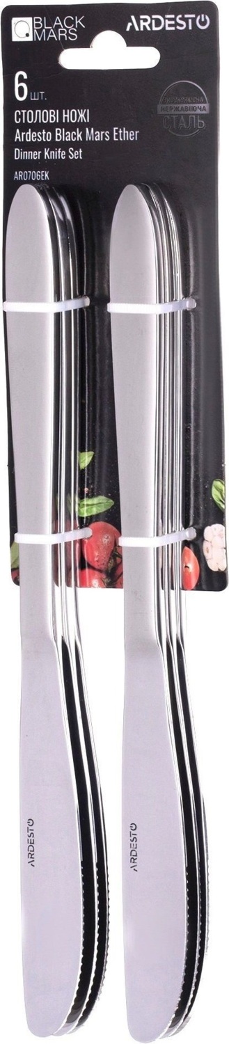 Набір столових ножів Ardesto Black Mars Ether 6 предметів (AR0706EK)фото