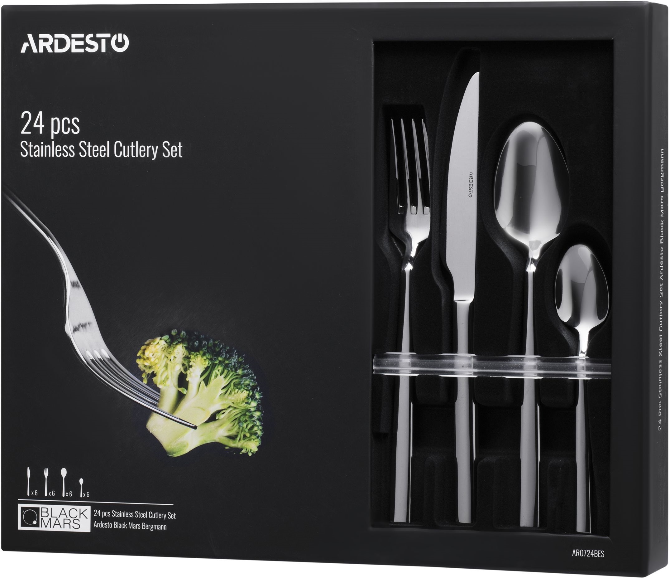 Набор столовых приборов ARDESTO Black Mars Bergmann 24 предмета (AR0724BES) фото 2