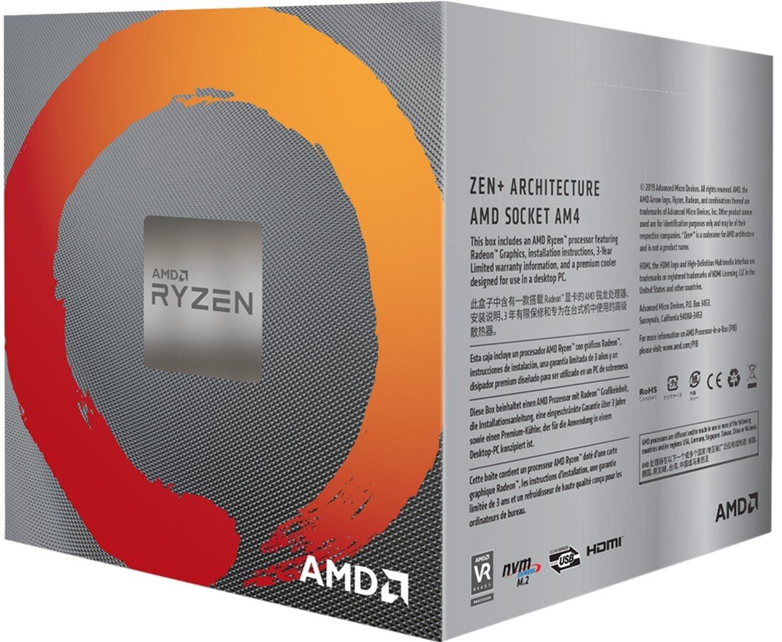  Процесор AMD Ryzen 5 3400G 4/8 3.7GHz 4Mb Radeon RX Vega 11 GPU Picasso AM4 65W Box YD3400C5FHBOX фото3