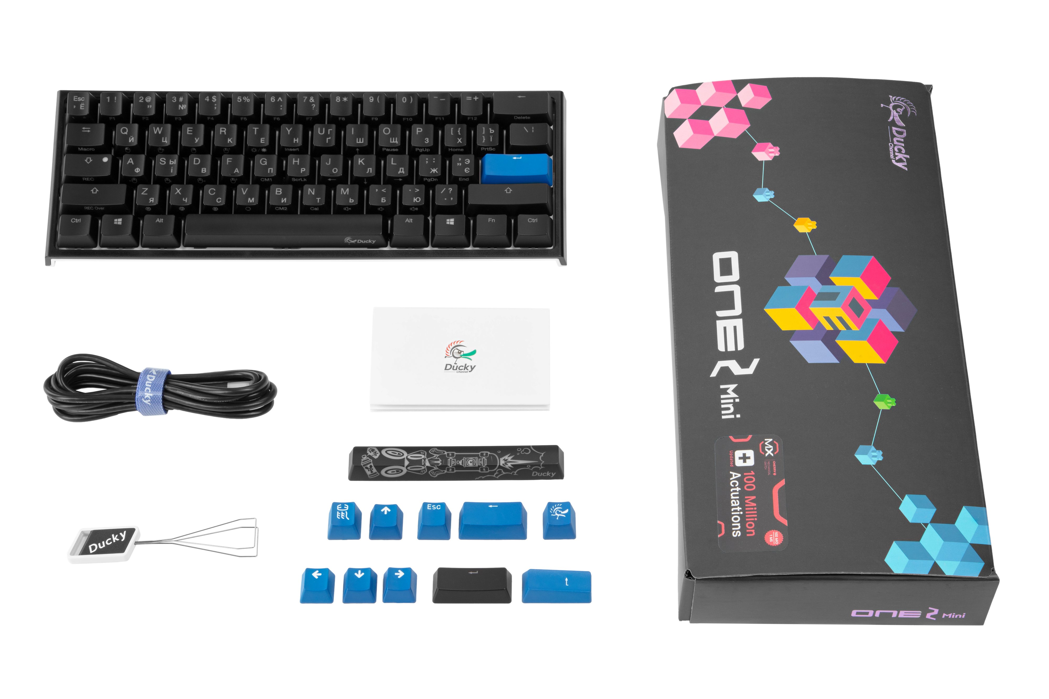 Ігрова клавіатура Ducky One 2 Mini Cherry Speed Silver Black-White (DKON2061ST-PURALAZT1)фото6
