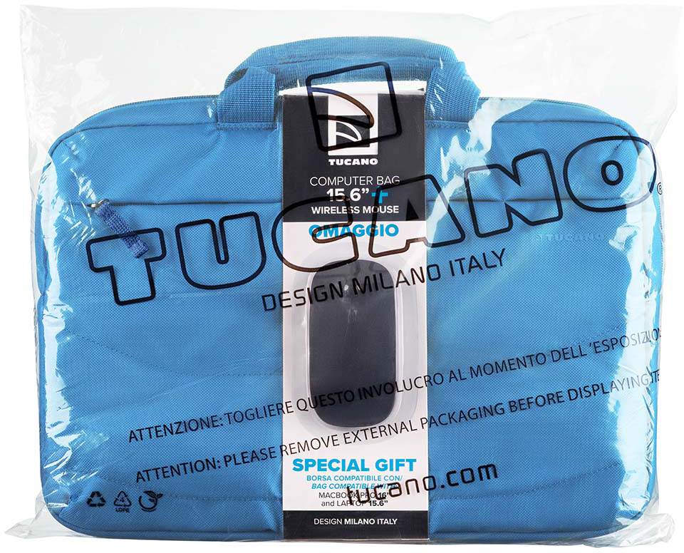 Комплект Сумка Tucano Idea 15.6" + бездротова миша, Blue (BU-BIDEA-WM-Z)фото11