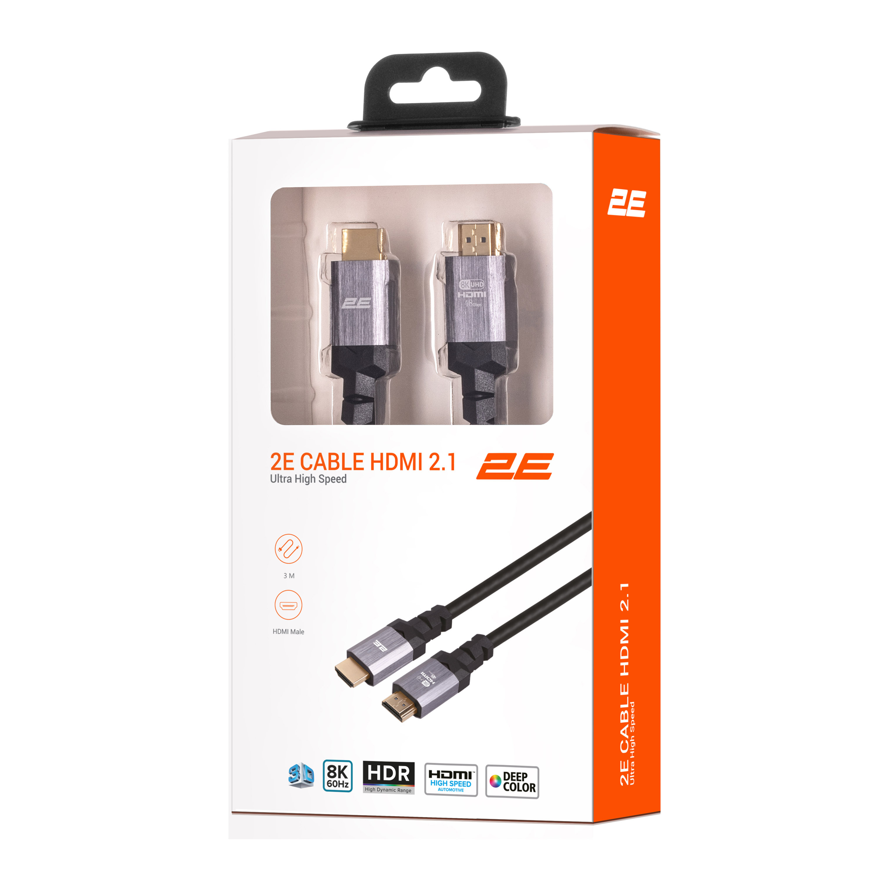 Кабель HDMI 2Е (AM/AM) v2.1 Ultra High Speed 3m, Black (2EW-1143-3M) фото 