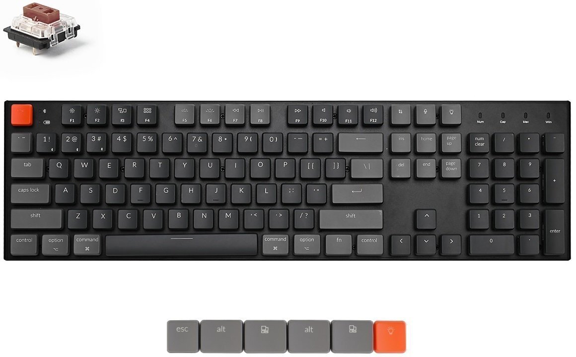 Клавиатура KEYCHRON K1 104 keys, Gateron Brown, RGB, Black (N3_KEYCHRON) фото 2