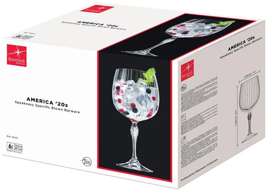 Набор бокалов Bormioli Rocco AMERICA'20s для коктейля, 6*745 мл (122128BB9021990) фото 3