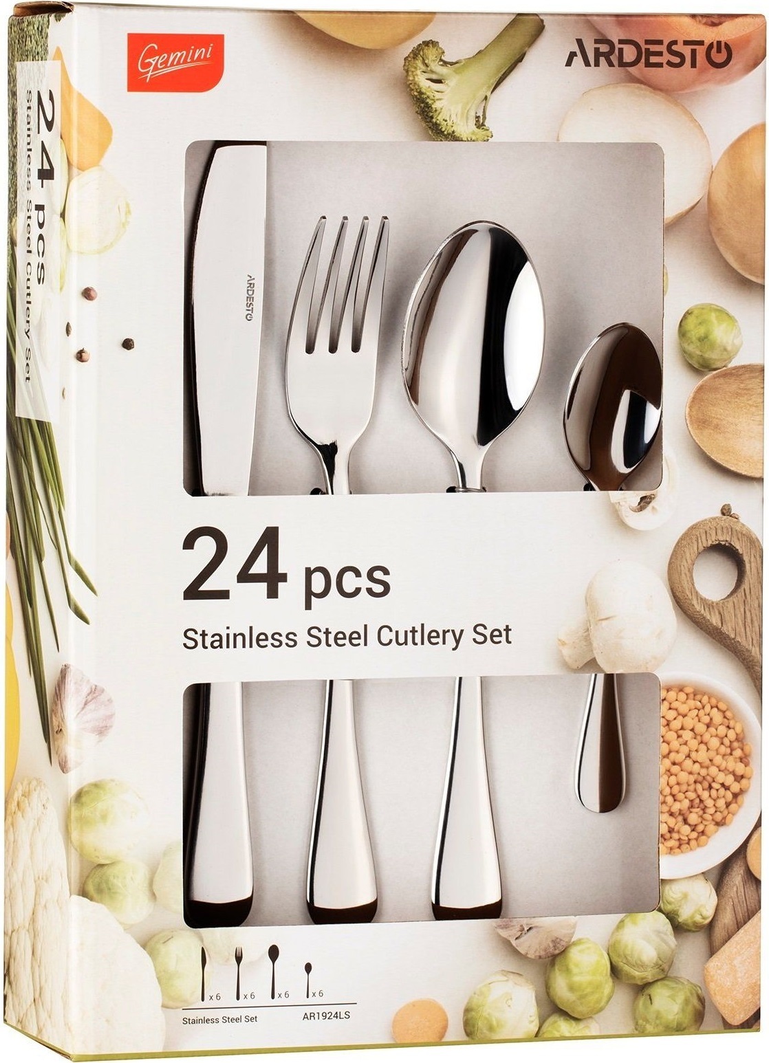 Набір столових приборів ARDESTO Gemini Luster 24 предмета (AR1924LS)фото2