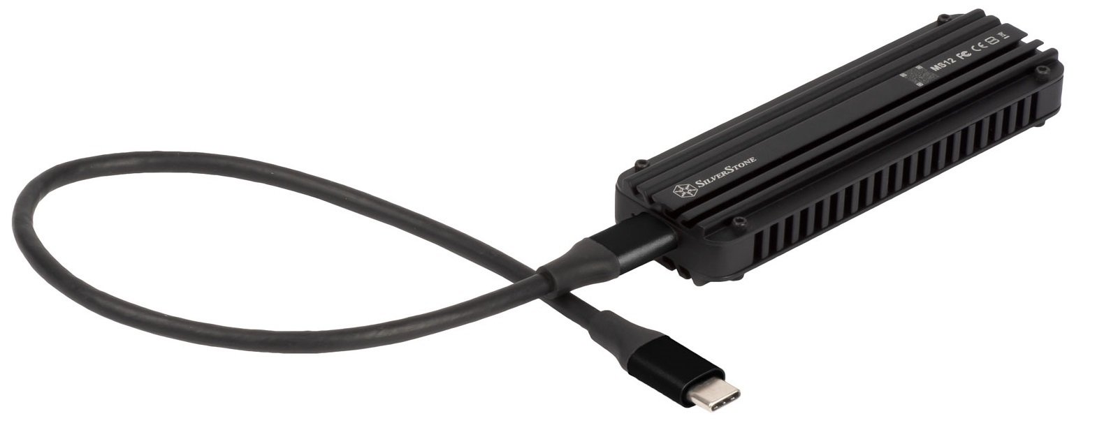 Портативный корпус SilverStone для SSD NVMe M.2 SST-MS12 USB 3.2 Type-C 20Gbps (2242/2260/2280) фото 8