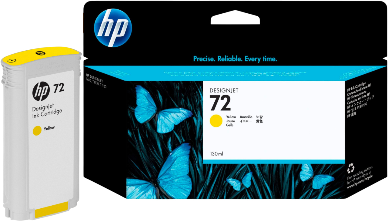 Картридж струйный HP No. 72 DJ T610/T1100/T790 yellow, 130 ml (C9373A) фото 2