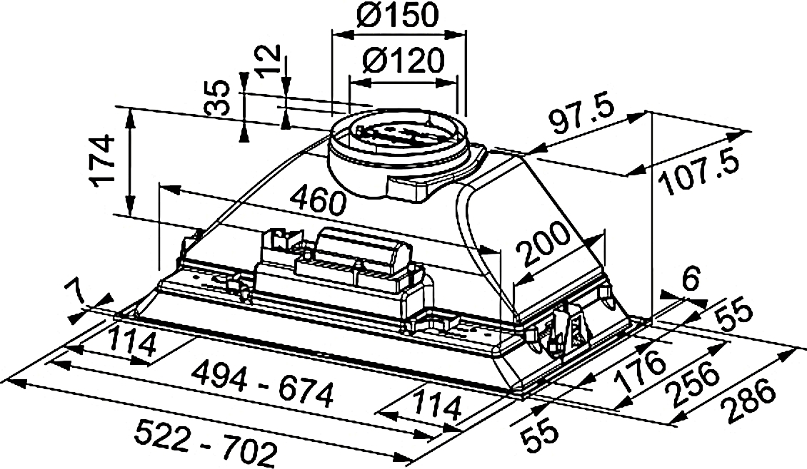 Вбудована витяжка Franke Inca Smart FBI 705 GR (305.0599.533)фото