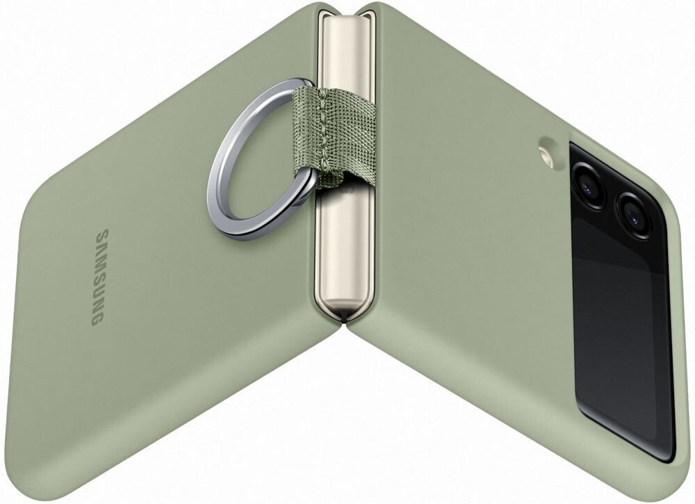 Чохол Samsung для Galaxy Flip 3 Silicone Cover with Ring Olive Green (EF-PF711TMEGRU)фото6