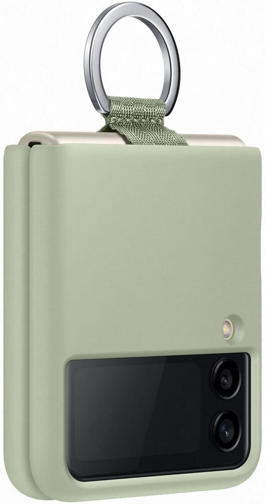 Чехол Samsung для Galaxy Flip 3 Silicone Cover with Ring Olive Green (EF-PF711TMEGRU) фото 4
