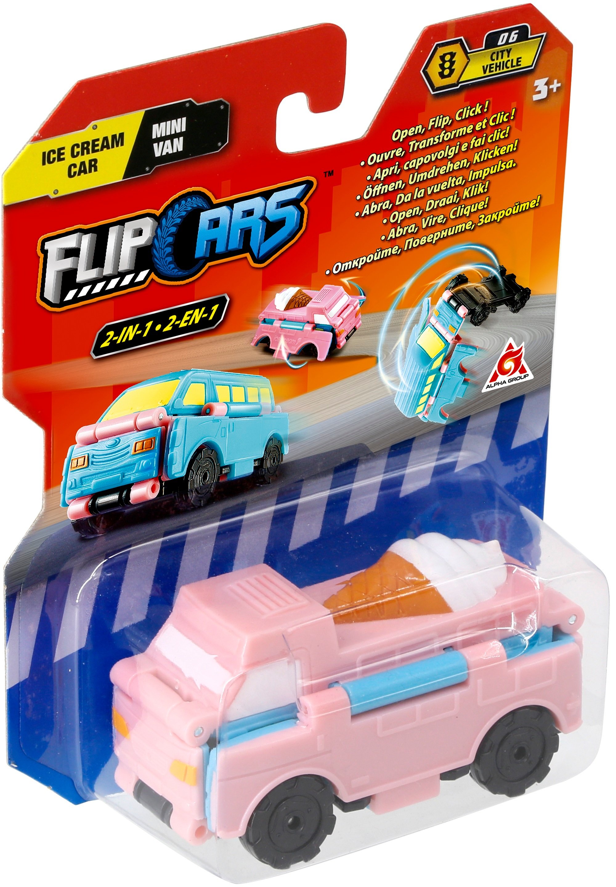 Машинка-трансформер Flip Cars 2 в 1 Автомобиль с мороженым и Мини-фургон фото 5
