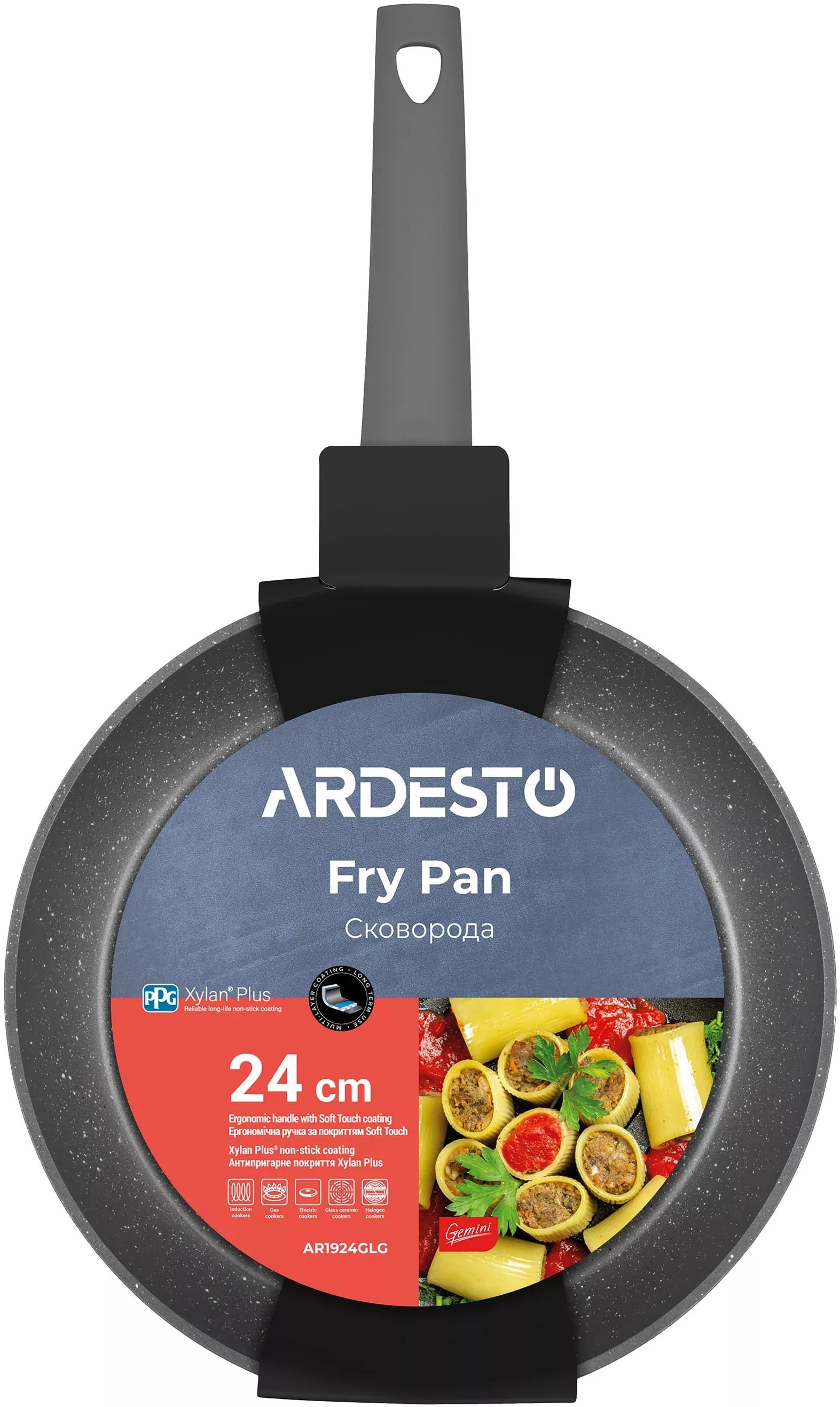 Сковорода ARDESTO Gemini Molise 24 см, серый, алюминий (AR1924GLG) фото 
