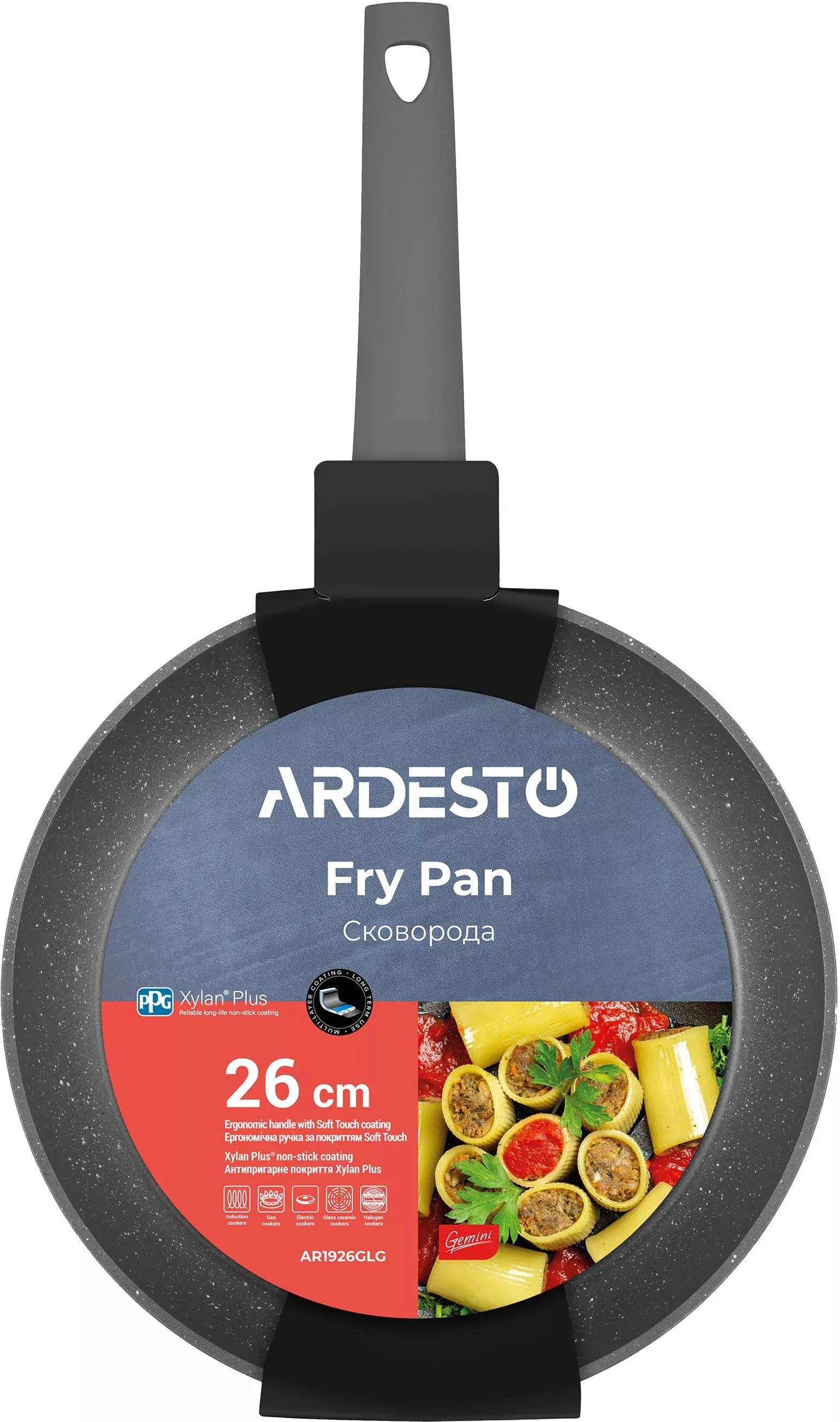 Сковорода ARDESTO Gemini Molise 26 см, серый, алюминий (AR1926GLG) фото 