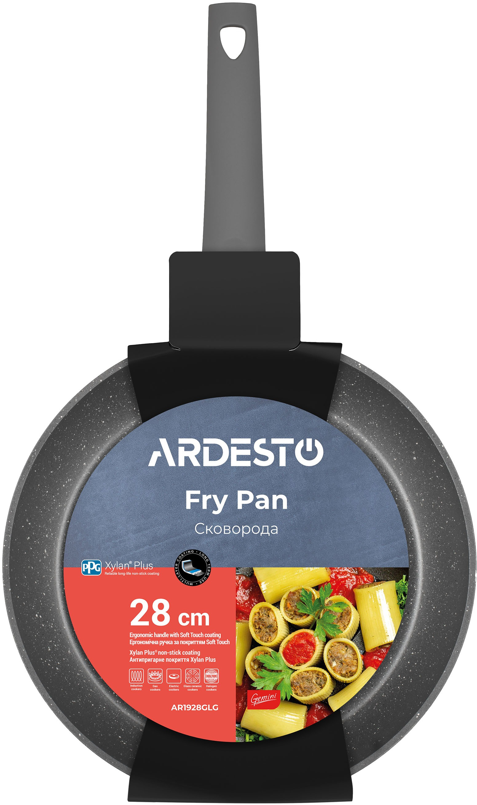 Сковорода ARDESTO Gemini Molise 28 см, сірий, алюміній (AR1928GLG)фото6