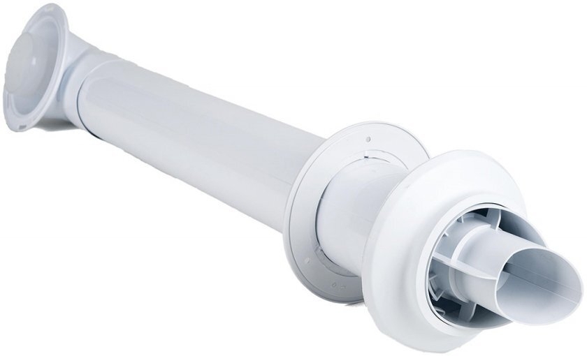 Коаксіальний горизонтальний комплект Ariston: коліно 90° + подовжувач 1000 мм, діаметр 60/100 ммфото2