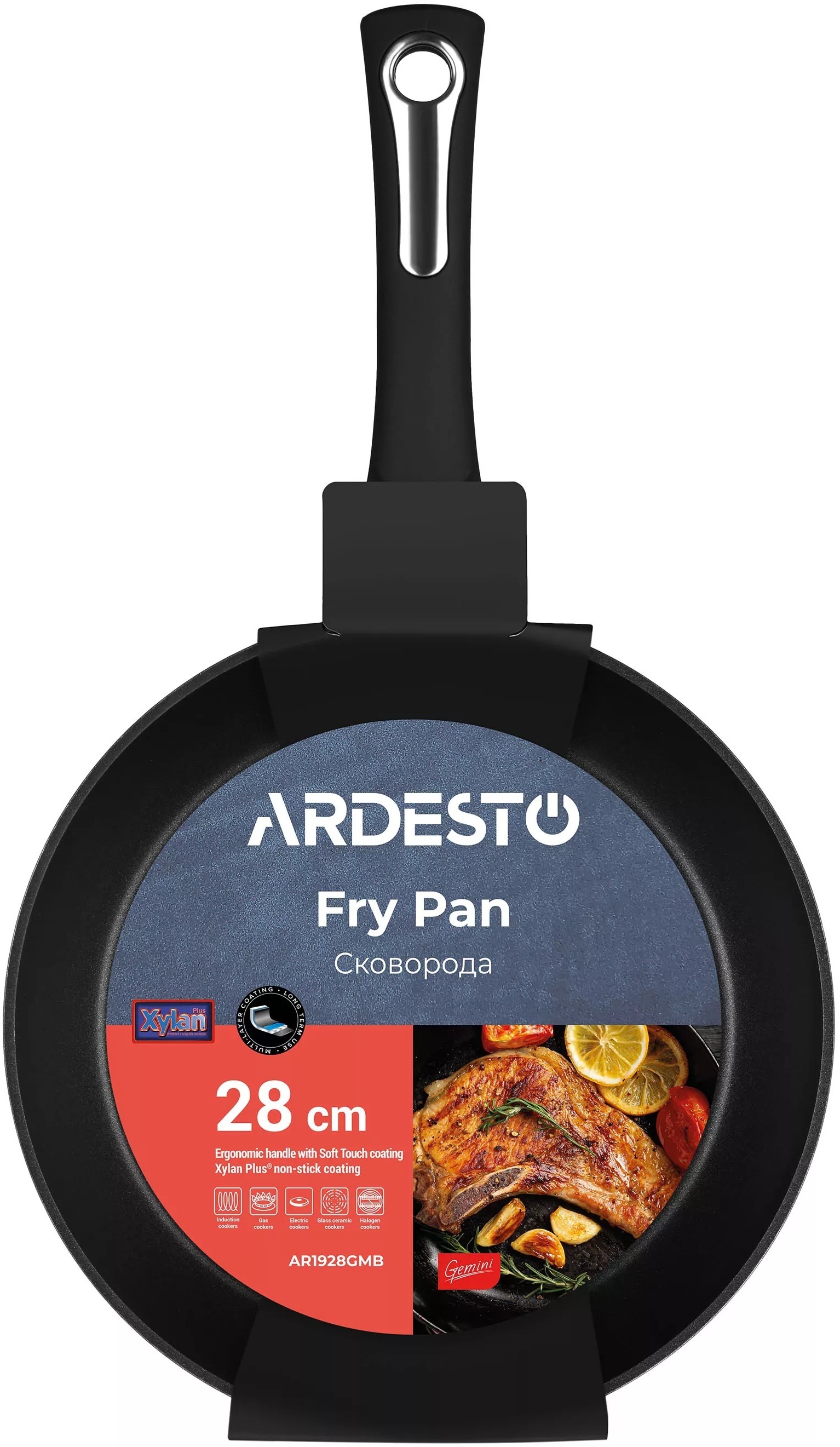 Сковорода ARDESTO Gemini Trento 28 см, чорний алюміній (AR1928GMB)фото6