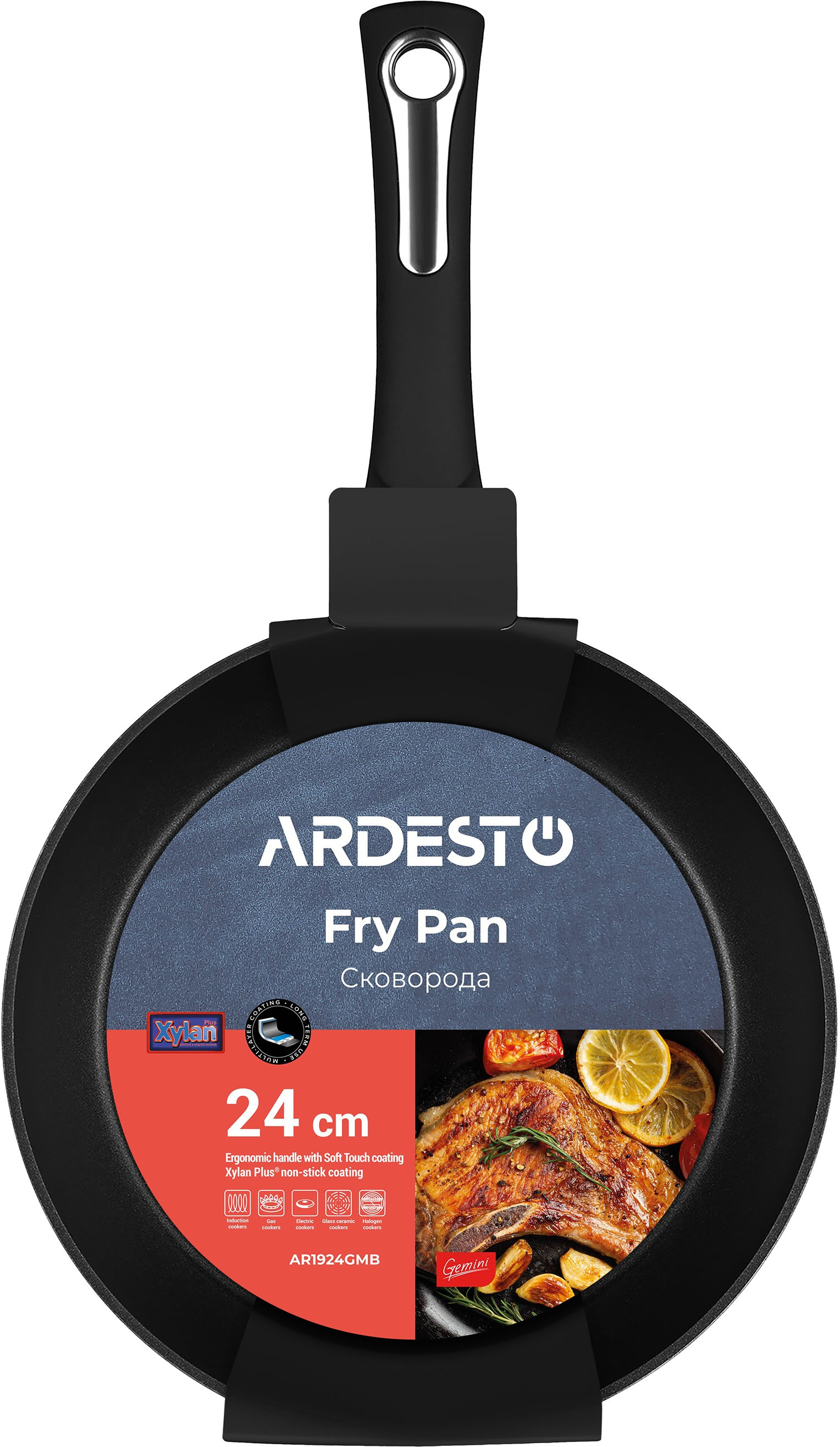 Сковорода ARDESTO Gemini Trento 24 см, чорний алюміній (AR1924GMB)фото6