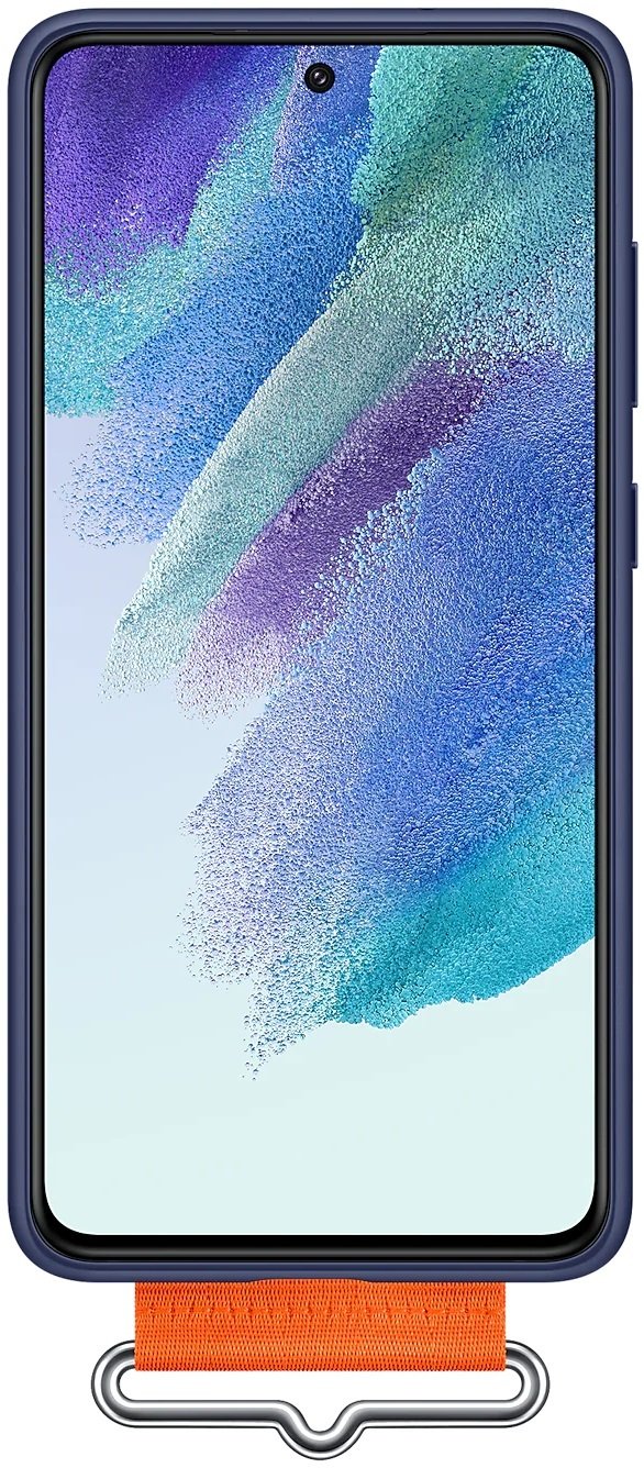Чехол Samsung для Galaxy S21 FE (G990) Silicone with Strap Cover Navy (EF-GG990TNEGRU) фото 2