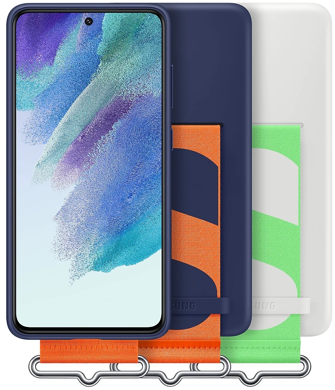 Чехол Samsung для Galaxy S21 FE (G990) Silicone with Strap Cover Navy (EF-GG990TNEGRU) фото 7